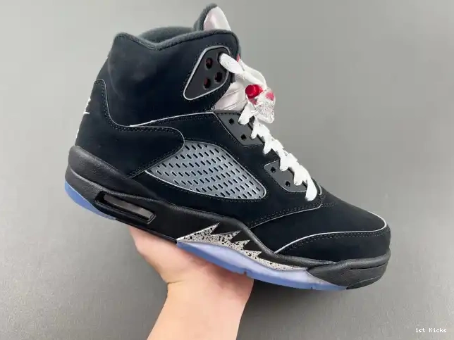 1st Kicks Shoes Jordan Air HF3975-001 5 Reimagined Metallic Black 0607